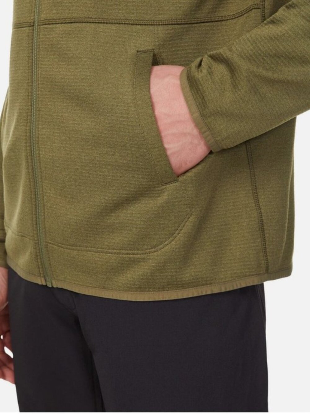Merrell Men's Full Zip Hoodie Grid Fleece Jacket Moisture Wicking Stretch NEW - Picture 5 of 5